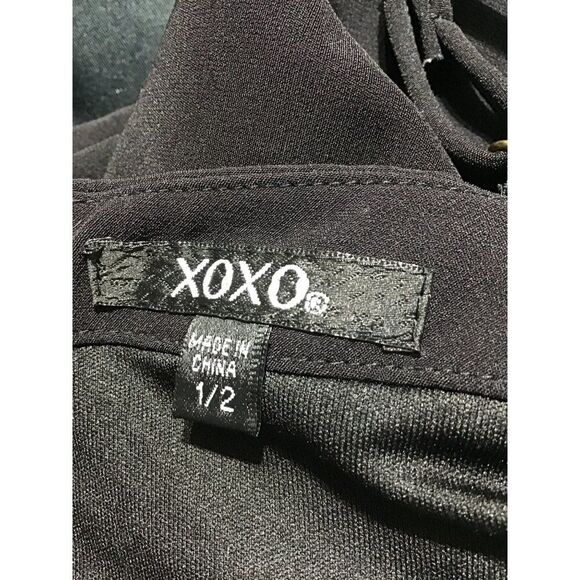 XOXO Black Jumpsuit Spaghetti Straps Wide Leg Pockets - Picture 8 of 10